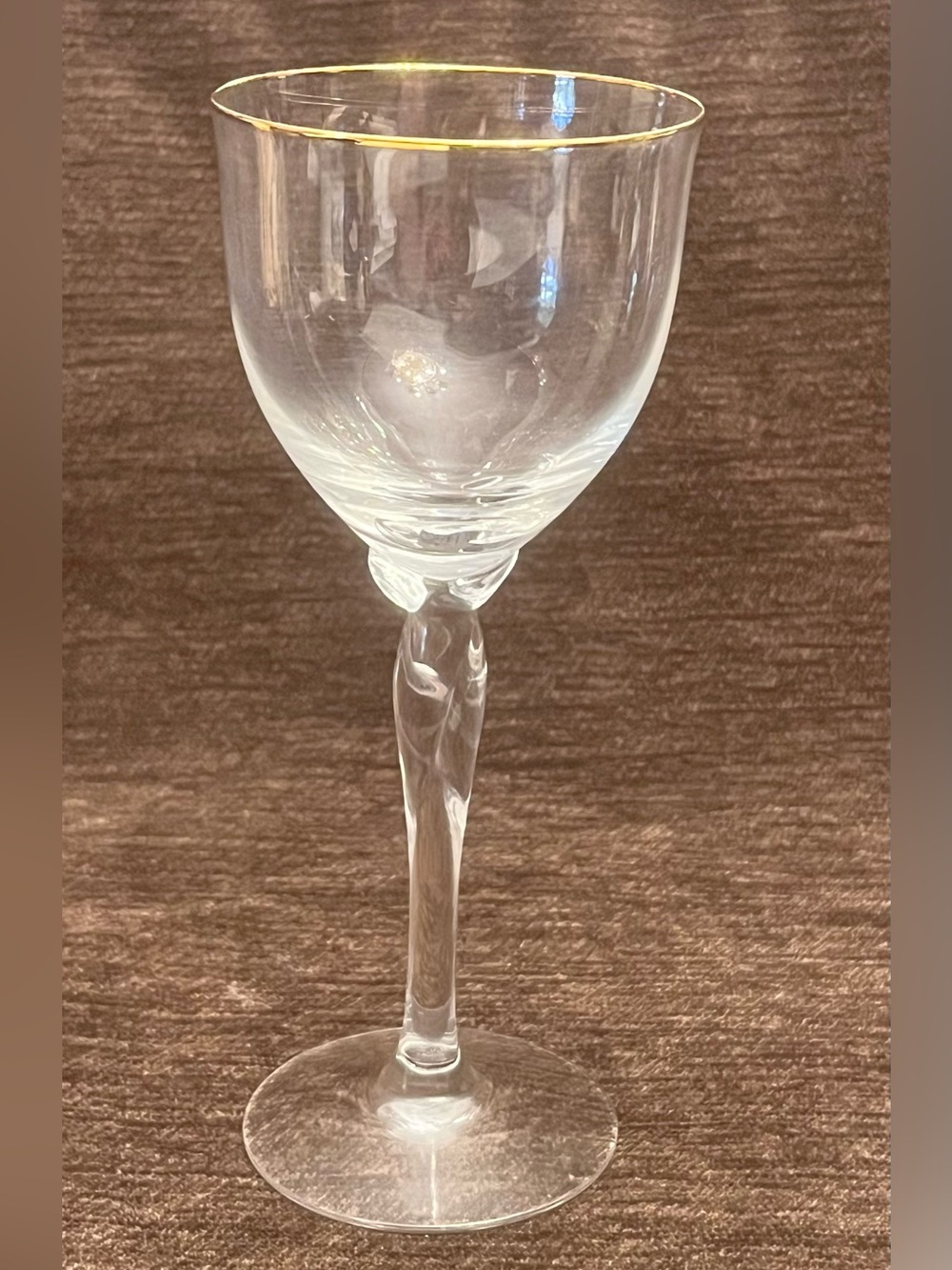 Lenox Rhythm Crystal Wine Goblet with Gold Rim